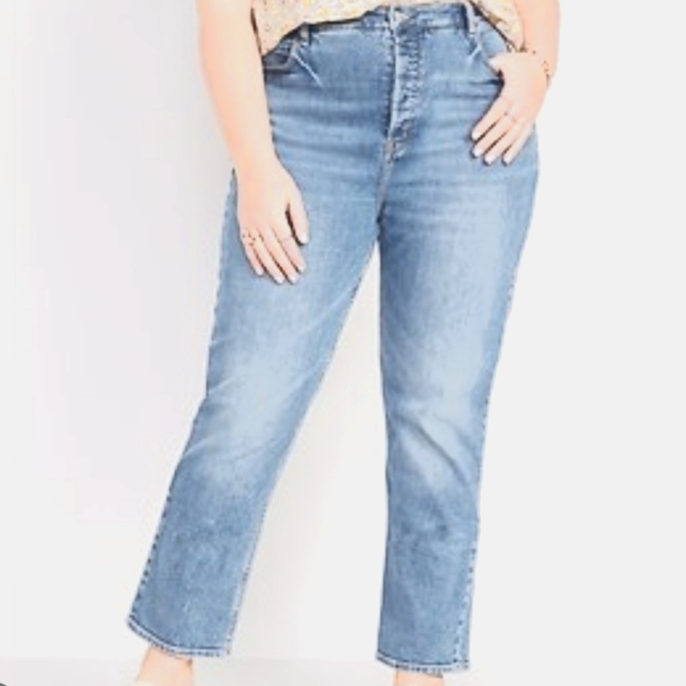 NWT Women's Old Navy Sky-Hi Straight Ankle Jeans - Picture 1 of 6